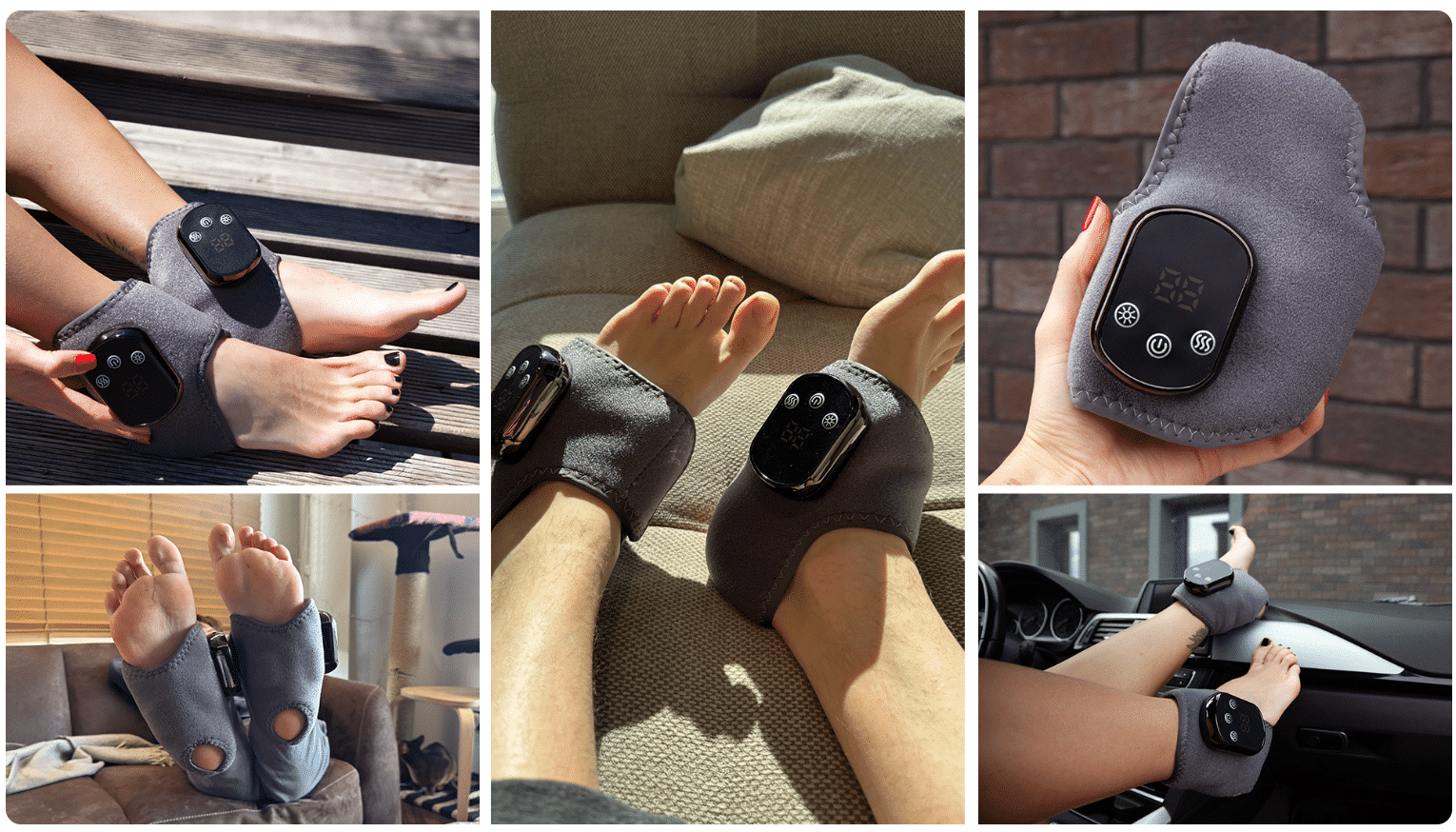 EMSense Triple Therapy Foot Massager being tested during our Doppler blood flow measurement session